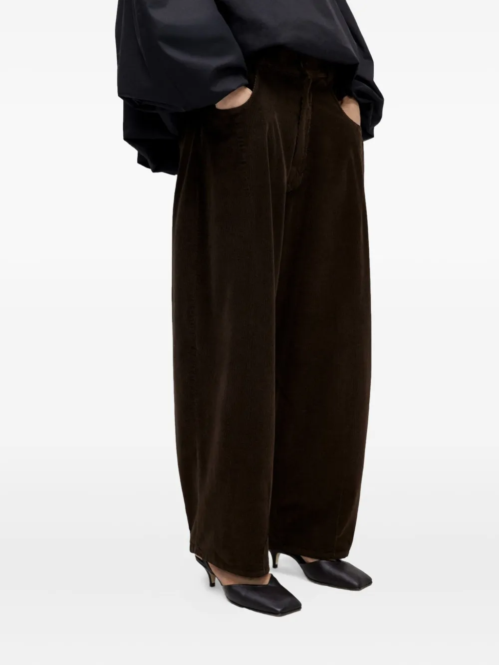Cordera Corduroy-effect Trousers In Brown