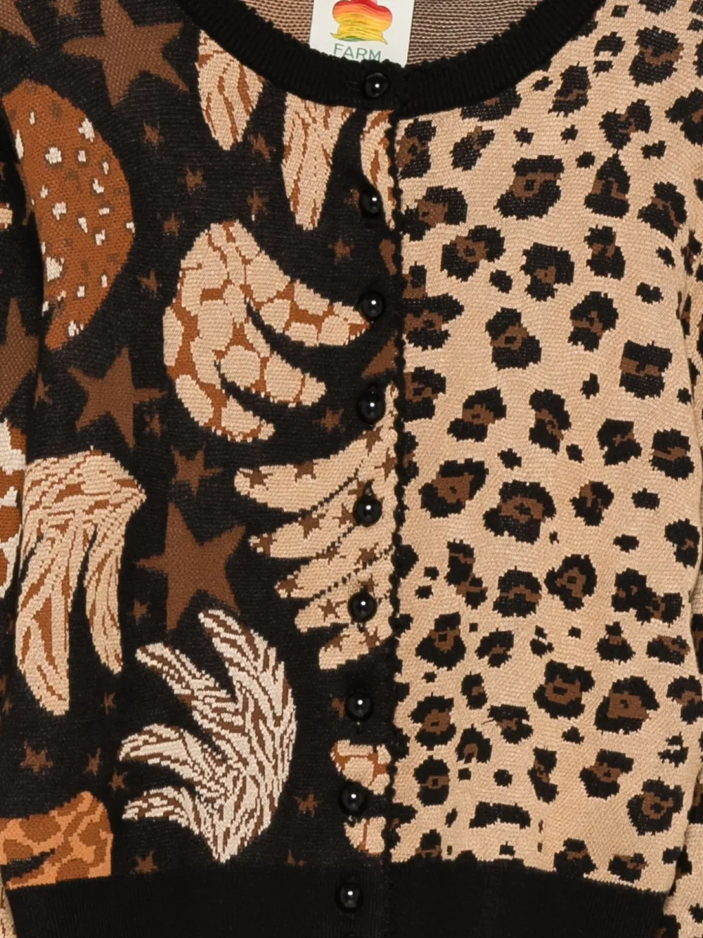 FARM Rio Vest met dierenprint Bruin