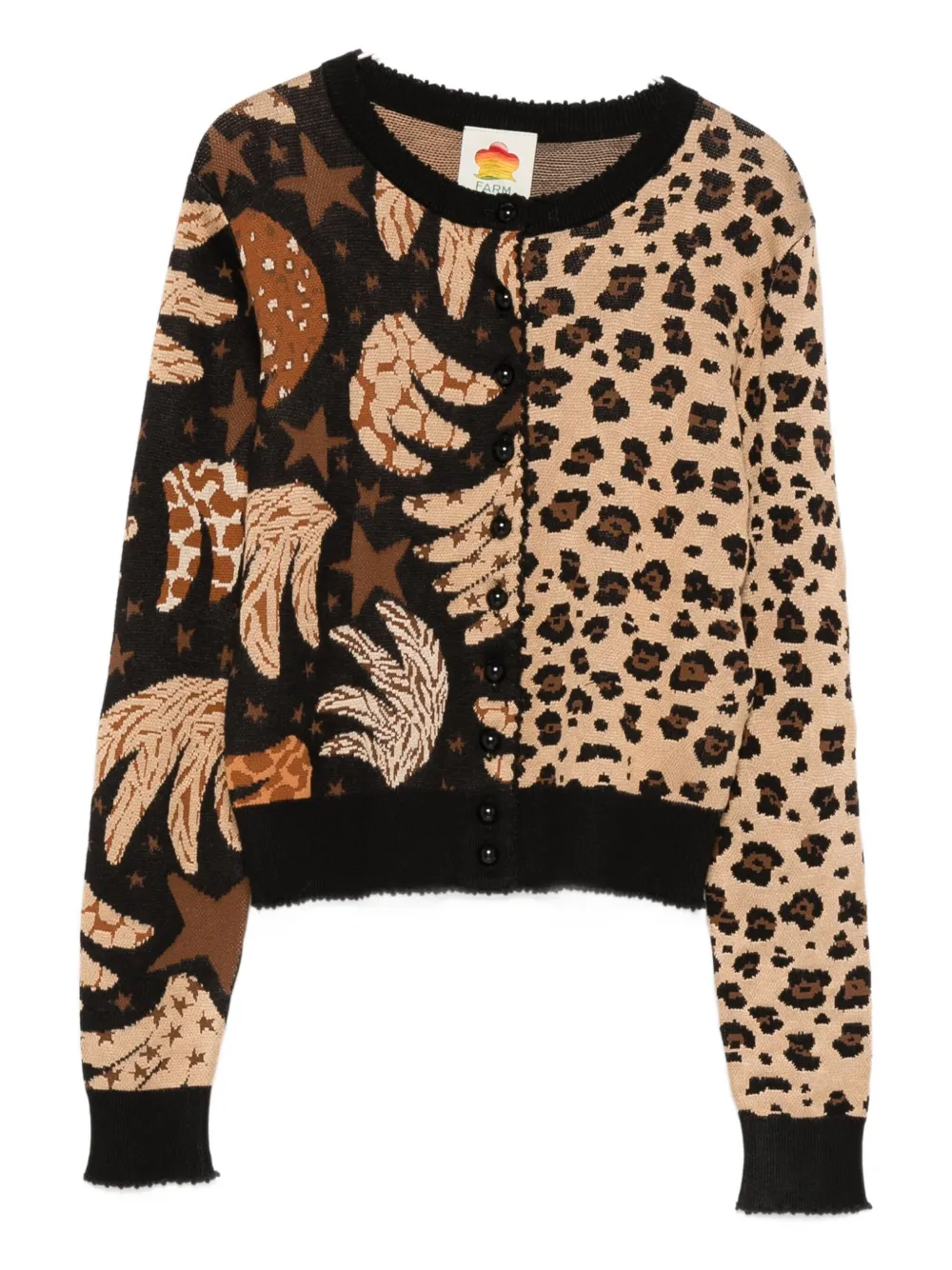 FARM Rio animal-print cardigan - Marrone