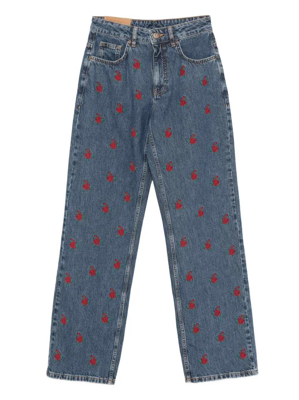 FARM Rio floral-embroidered jeans - Blu