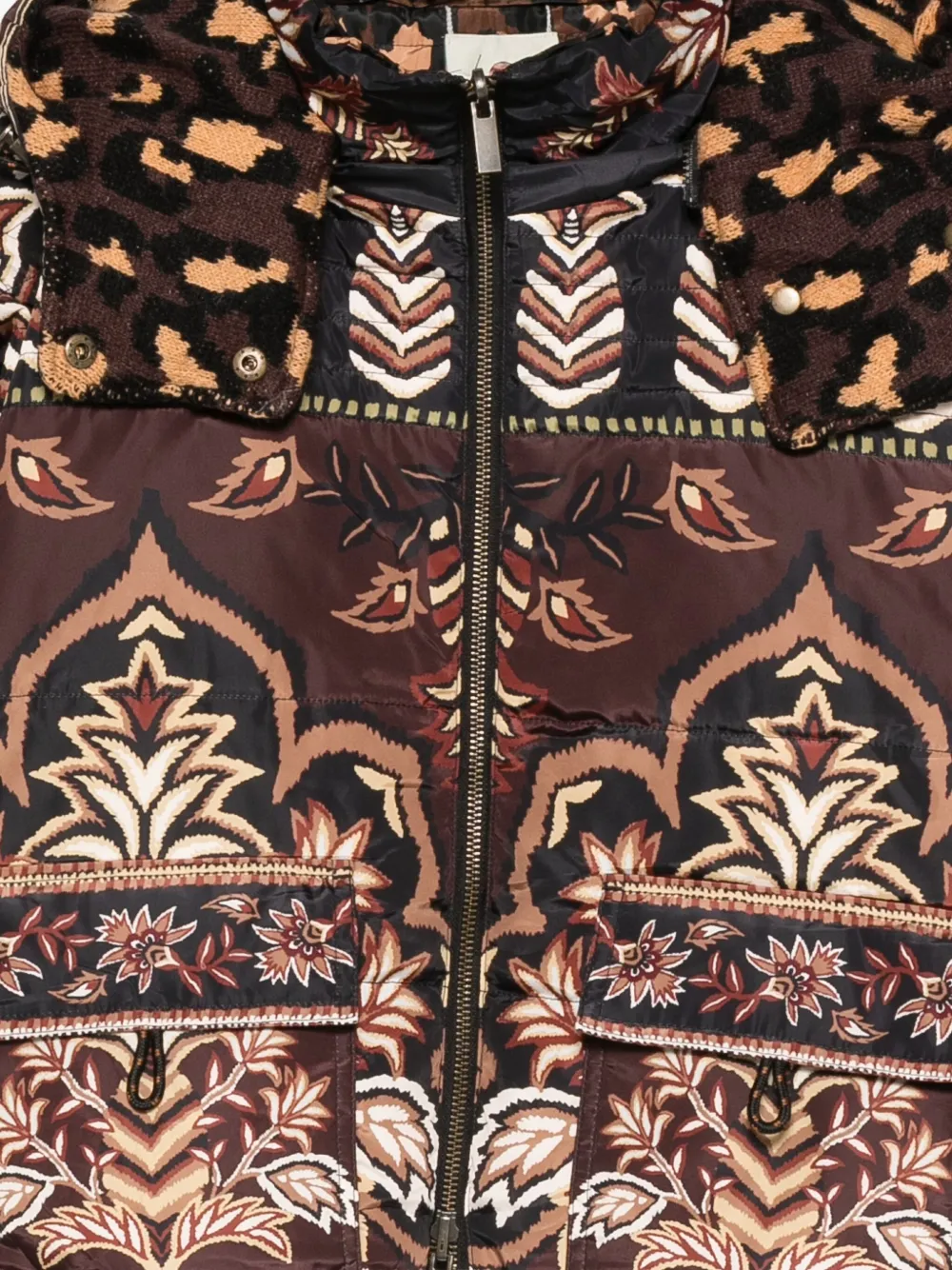 FARM Rio Ainika jack met capuchon en dierenprint Bruin