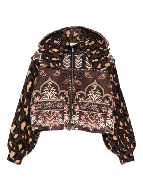 FARM Rio Ainika animal-print hooded jacket