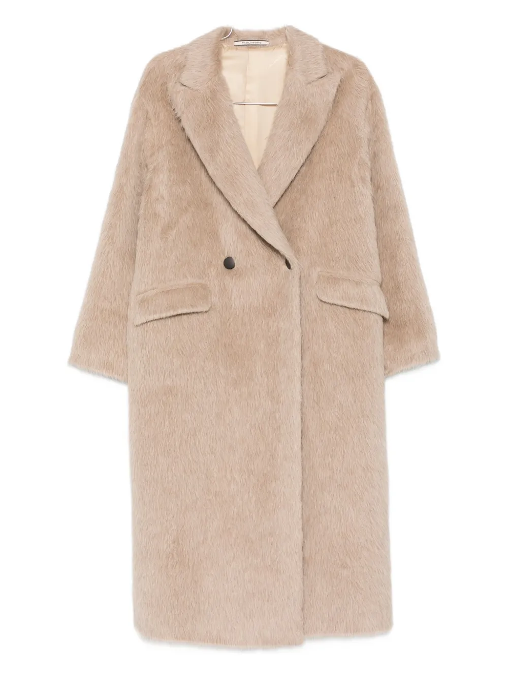 Tagliatore Linden Double-breasted Pocket Long Coat In Neutral