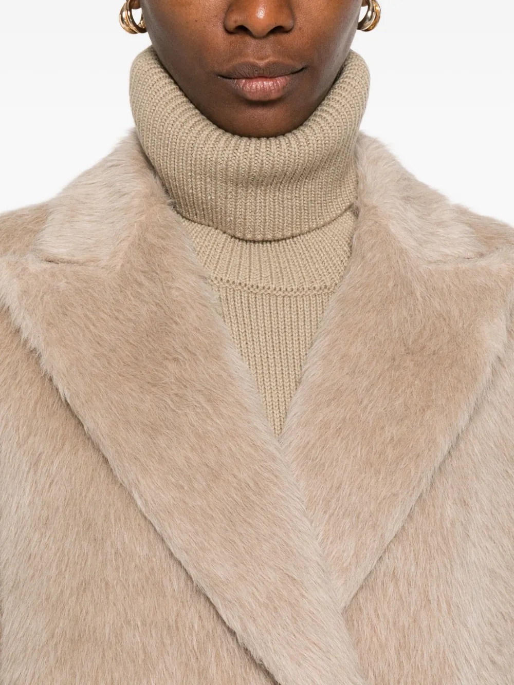 Tagliatore Linden Double-breasted Pocket Long Coat In Neutral