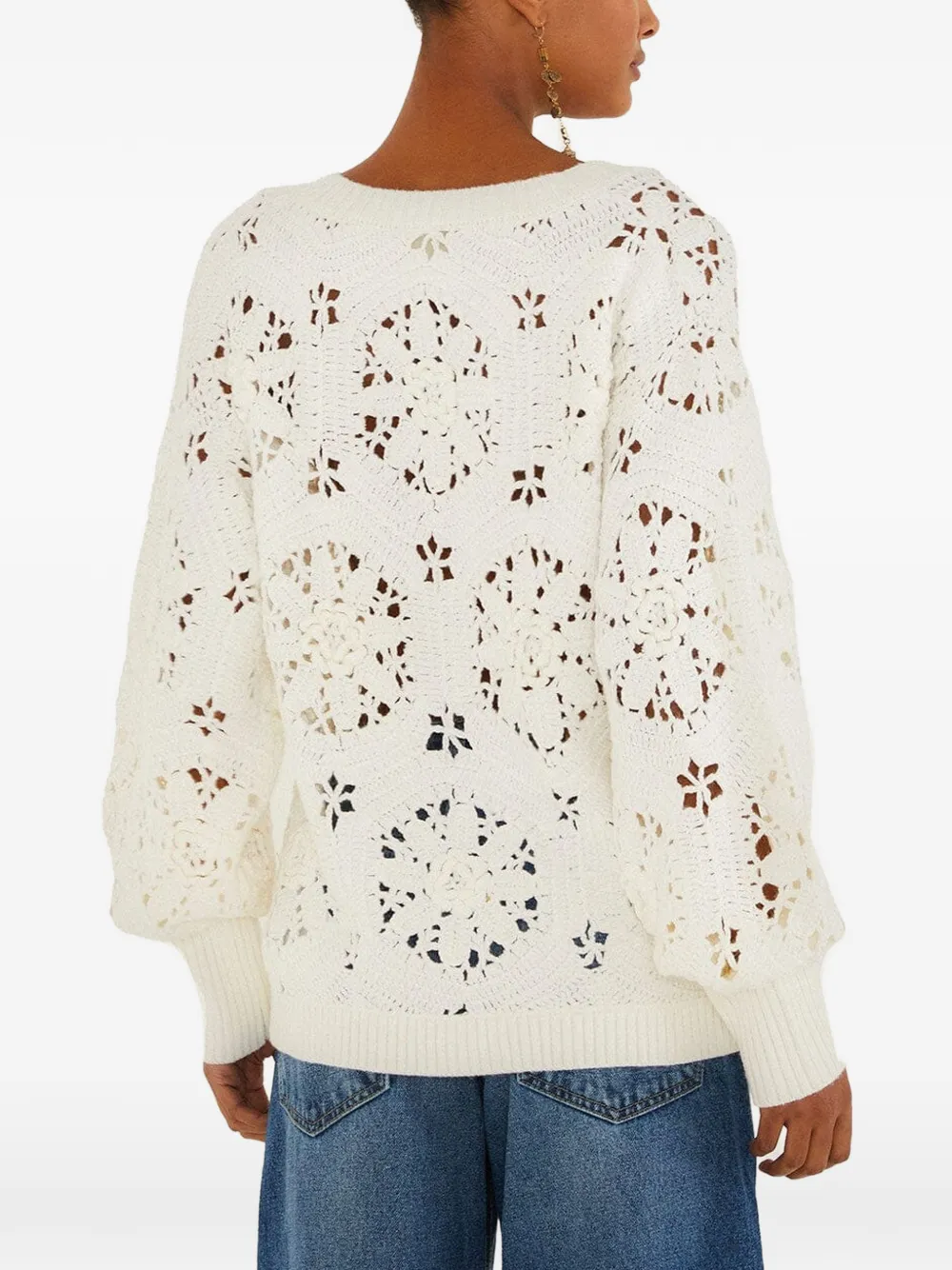 FARM Rio Vest met bloemenpatroon Wit