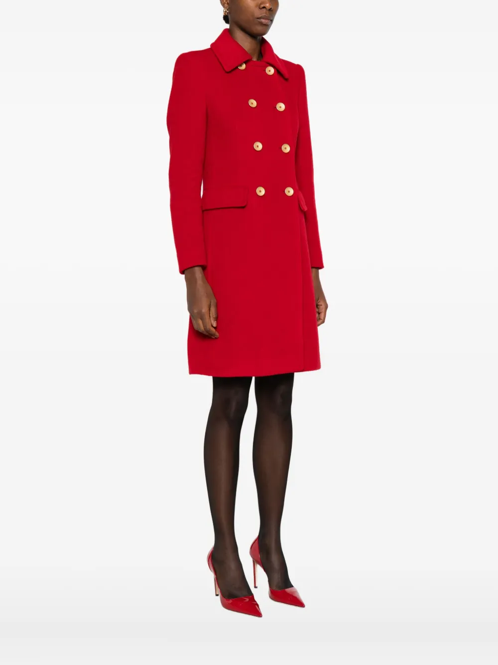 Tagliatore Hennie Double-breasted Coat In Red