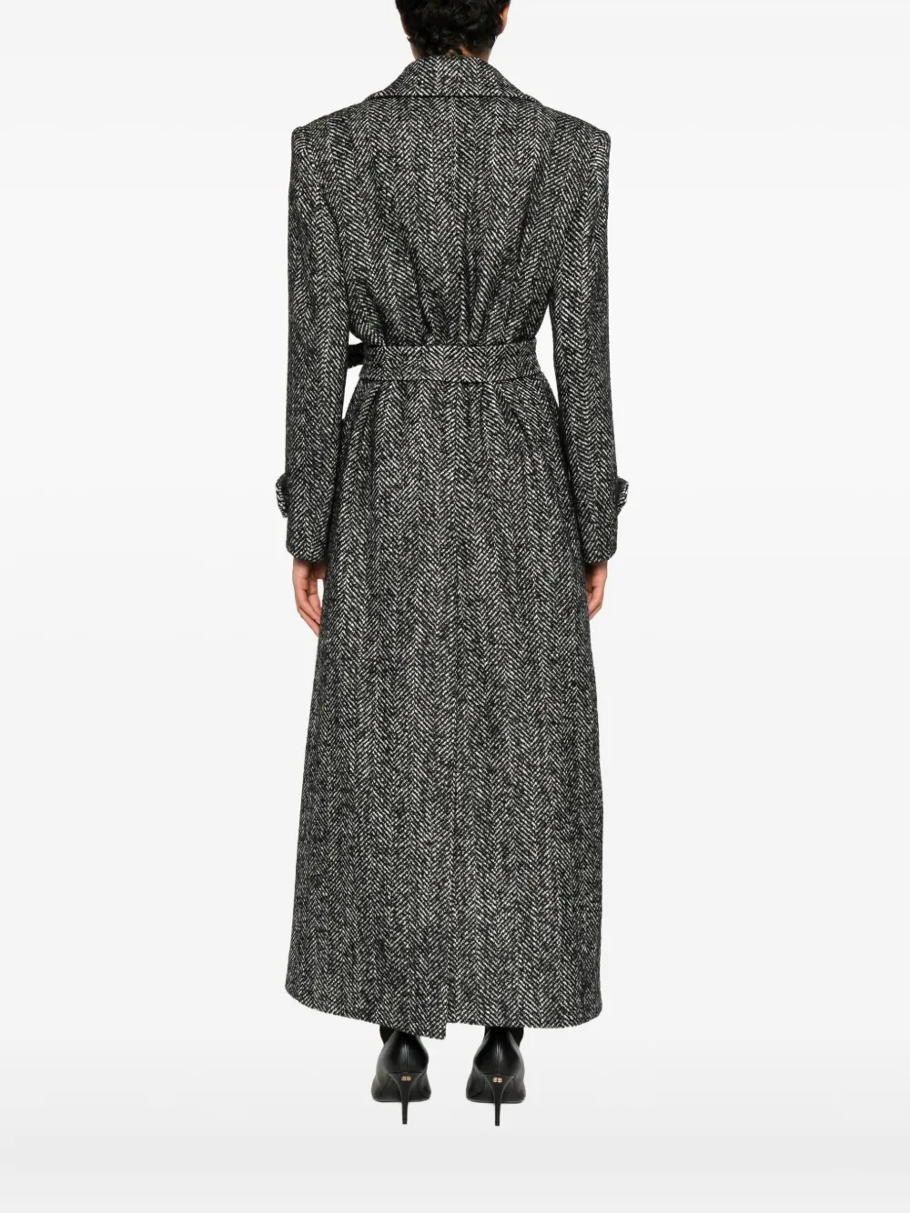 Tagliatore Julia Double-breasted Belted Coat In Gray