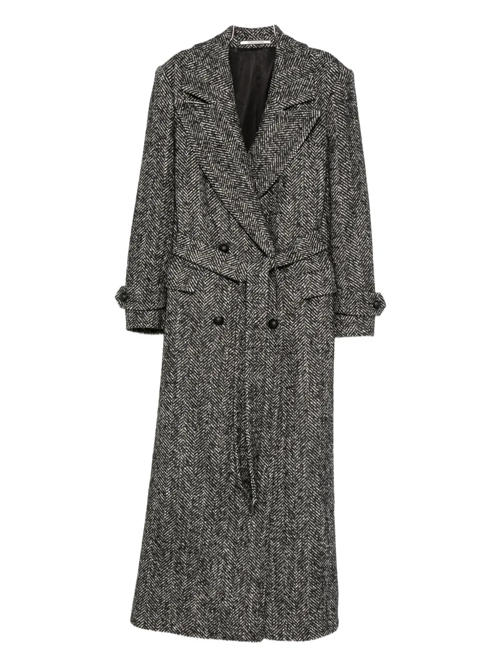 Tagliatore Julia Double-breasted Belted Coat In Gray