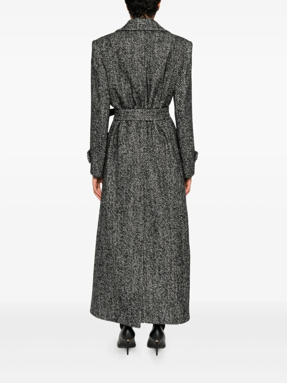 Tagliatore Julia jas met ceintuur en dubbele rij knopen Zwart