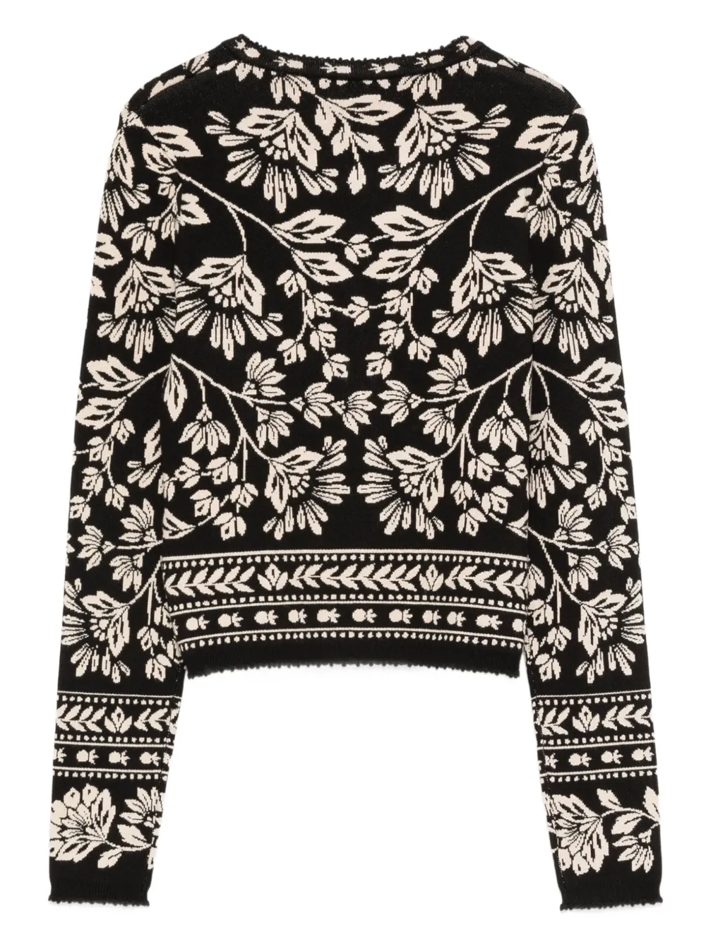 FARM Rio Vest met bloemenprint en knopen Zwart