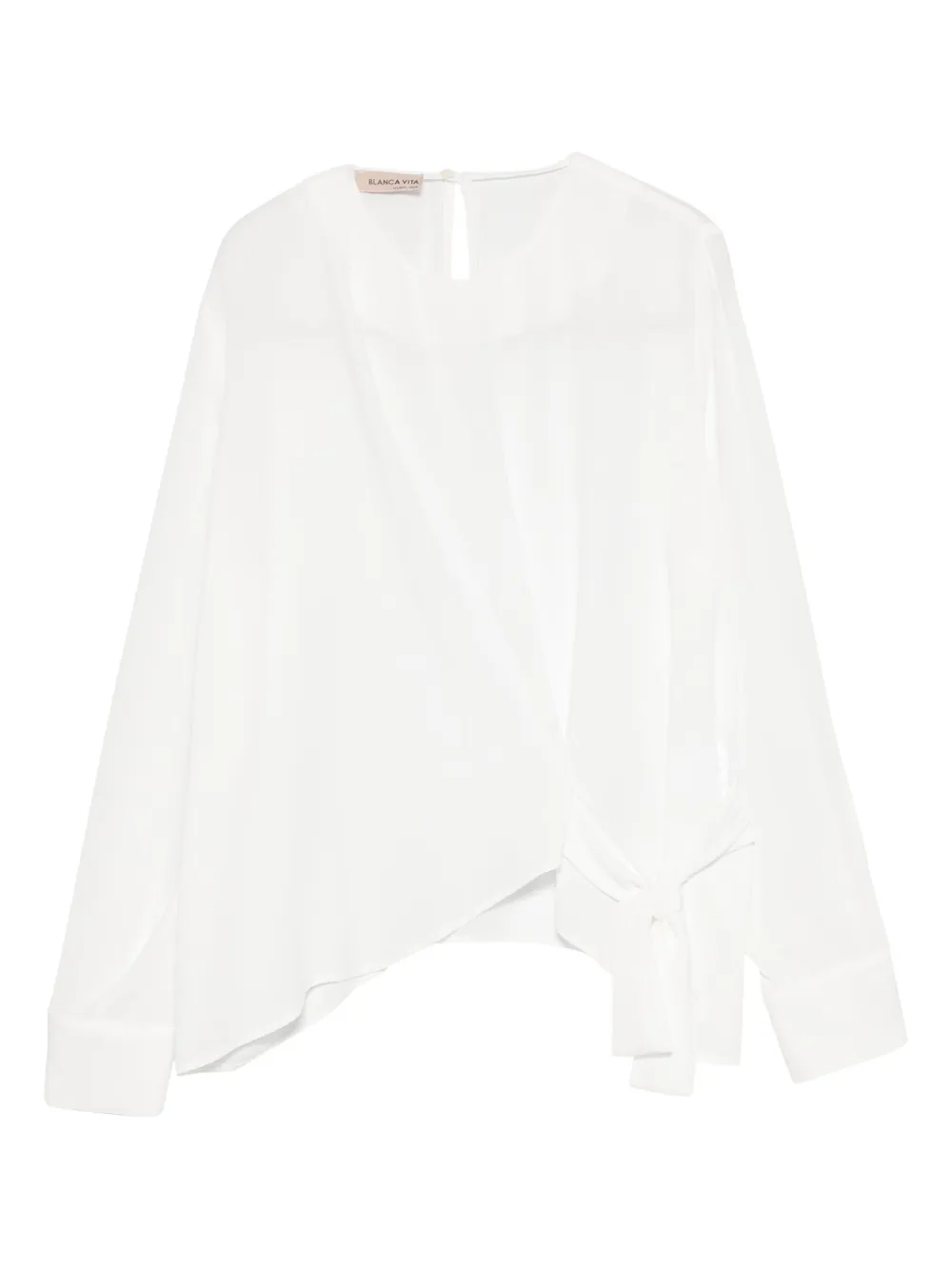 Blanca Vita tie-detail top - Bianco
