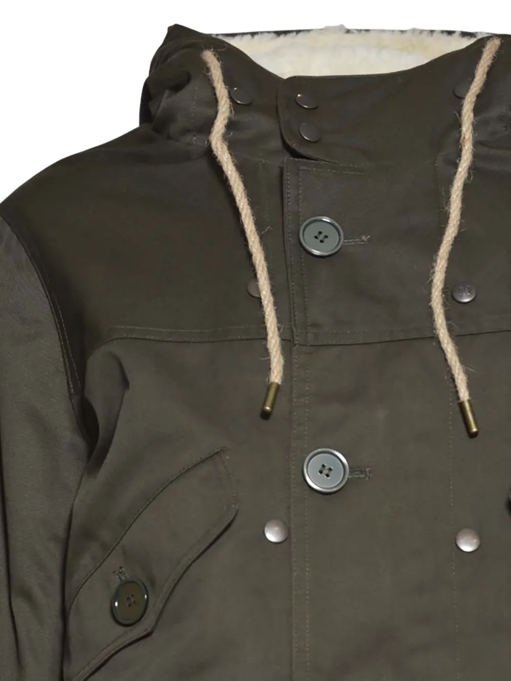 Equipe '70 Parka met capuchon en knopen Groen