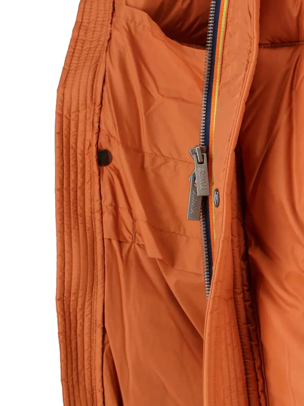K-way Vibrant Orange Minimalist Jacket With High Collar In Orange