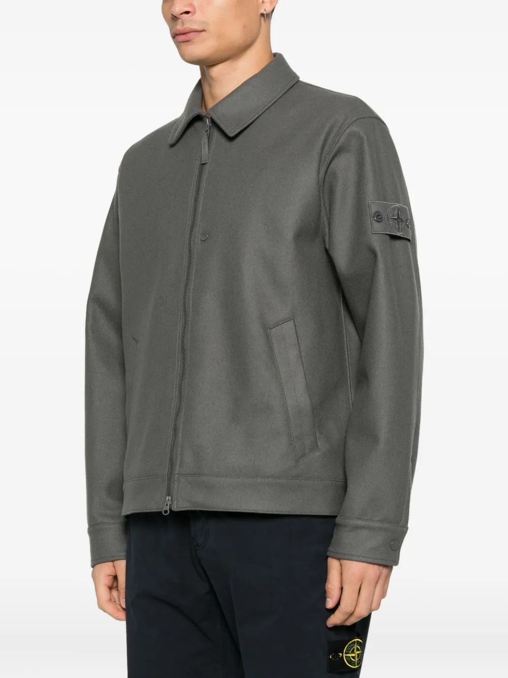 Stone Island Ghost jack met rits Grijs