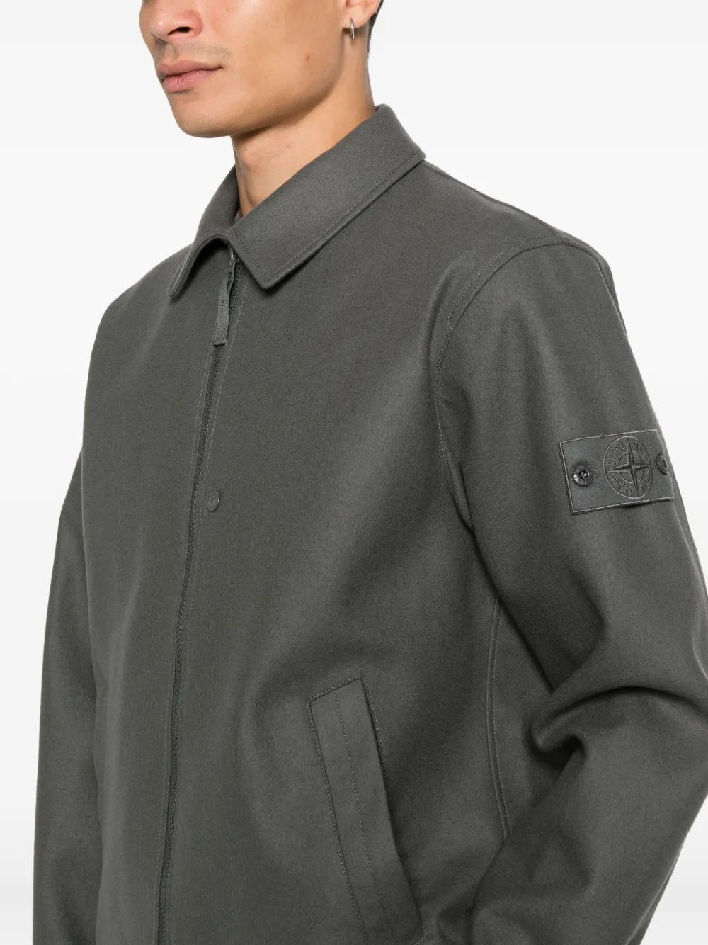 Stone Island Ghost jack met rits Grijs