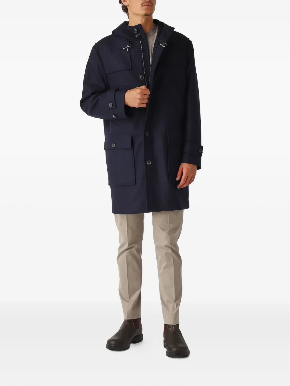 Fay Montgomery Sfoderato In Panno Di Lana E Cashmere. Comfort-fit. Coat In Blue