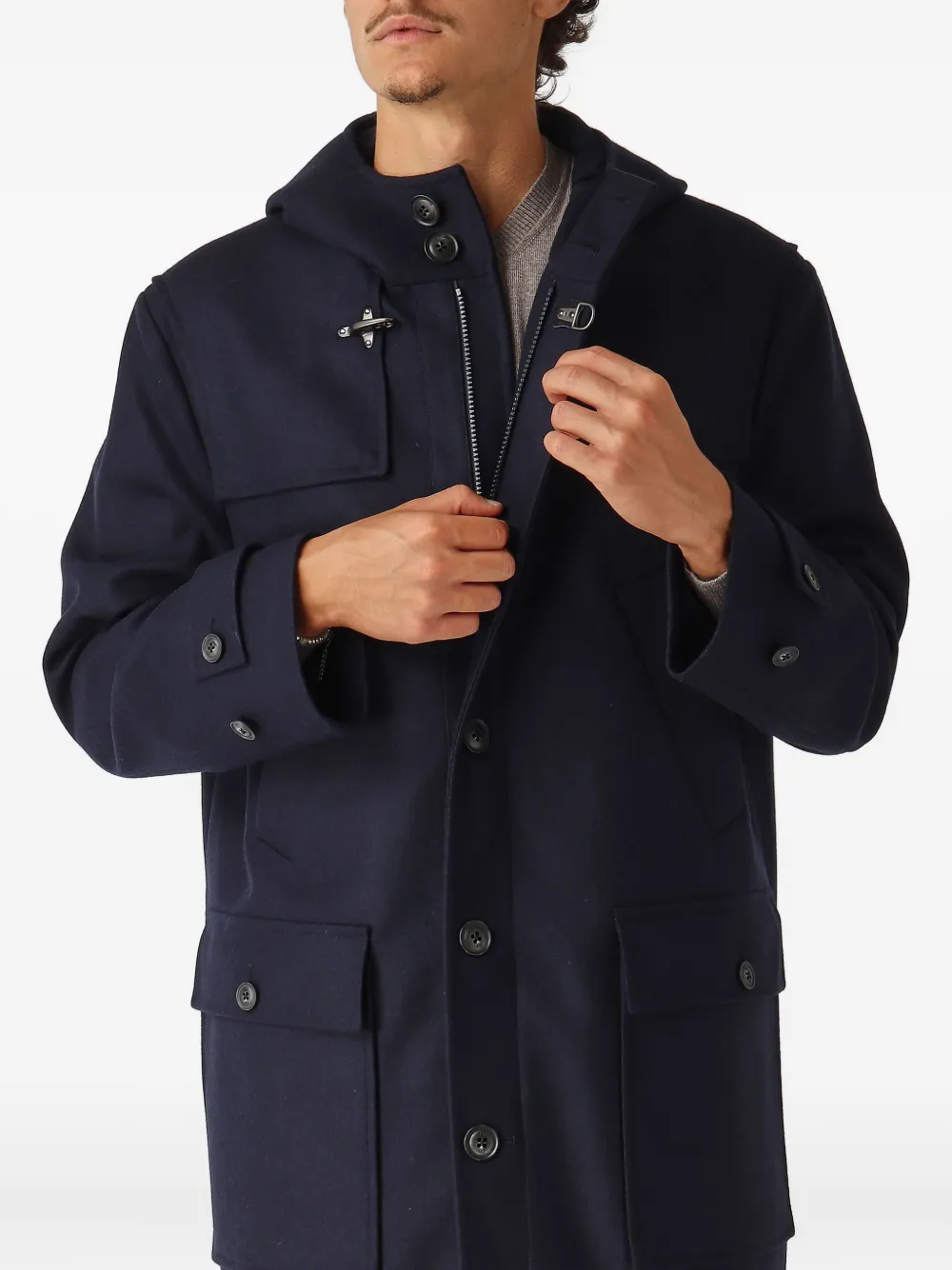 Fay Montgomery Sfoderato In Panno Di Lana E Cashmere. Comfort-fit. Coat In Blue