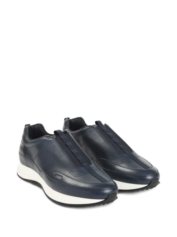 John Lobb Elasticated Leather Sneakers | Blue | FARFETCH RO