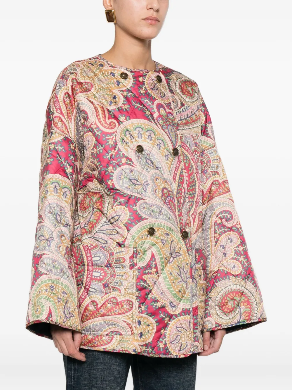 ETRO Gewatteerd jack met paisley-print Rood