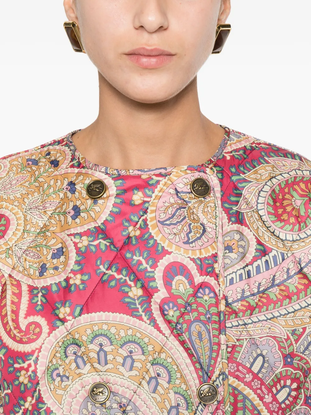 ETRO Gewatteerd jack met paisley-print Rood