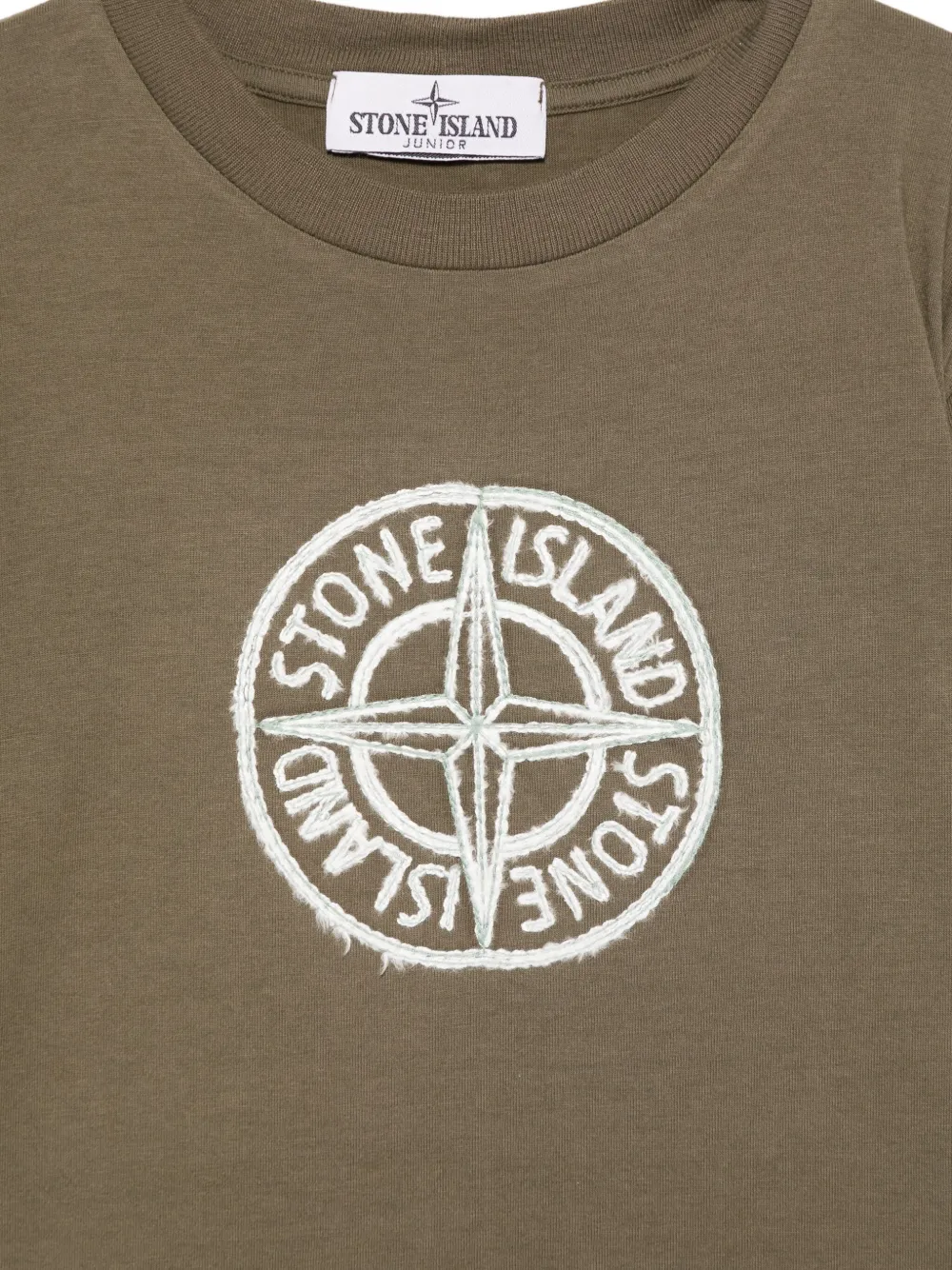 Stone Island Junior T-shirt met geborduurd logo Groen