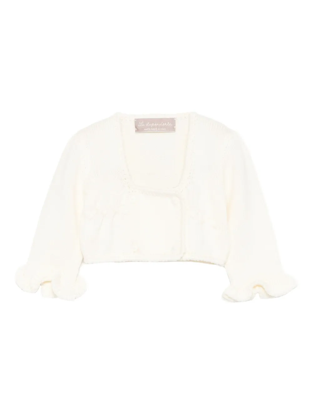 La Stupenderia ruffled cardigan - Bianco