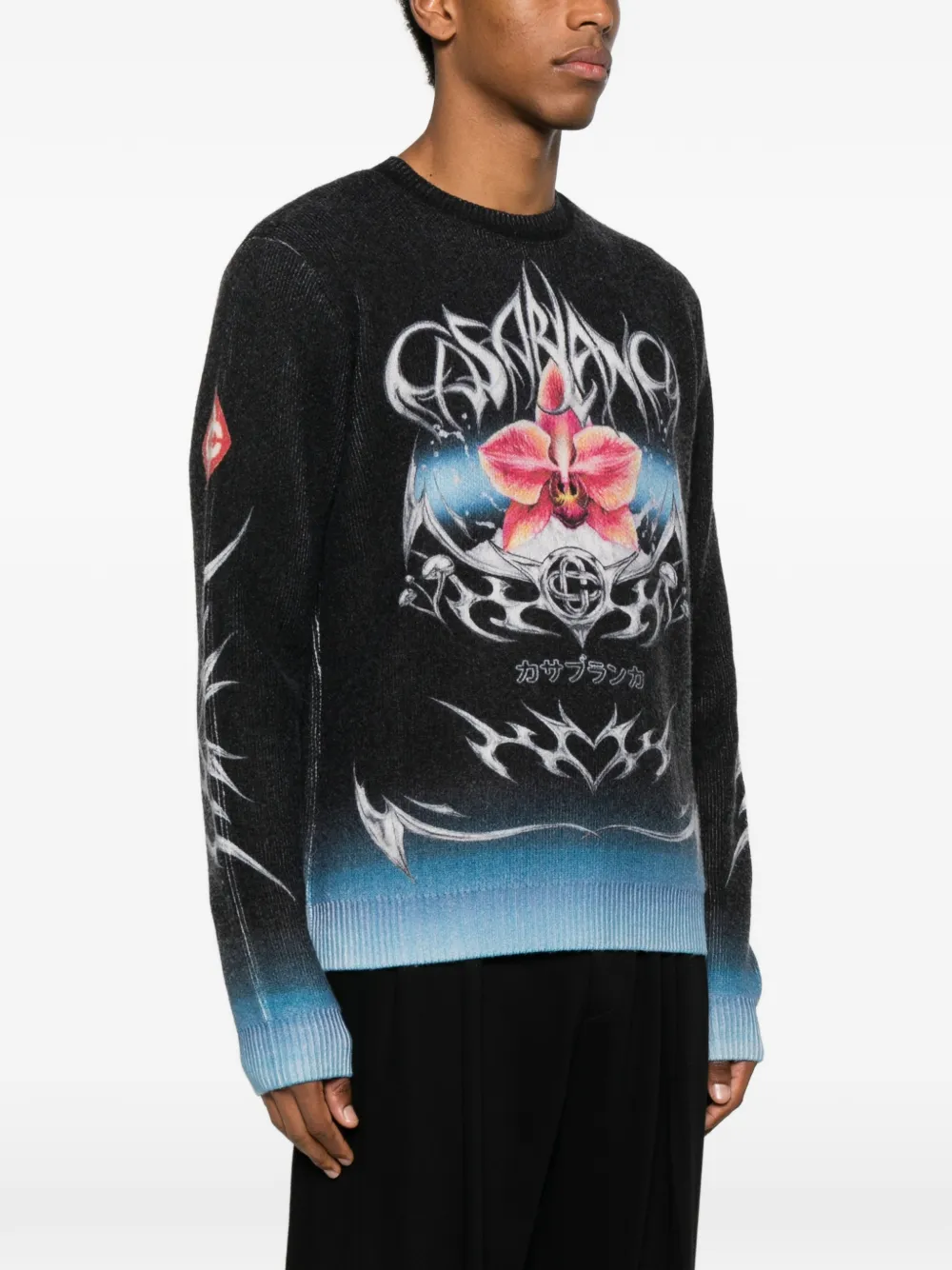 Casablanca Trui met print Zwart