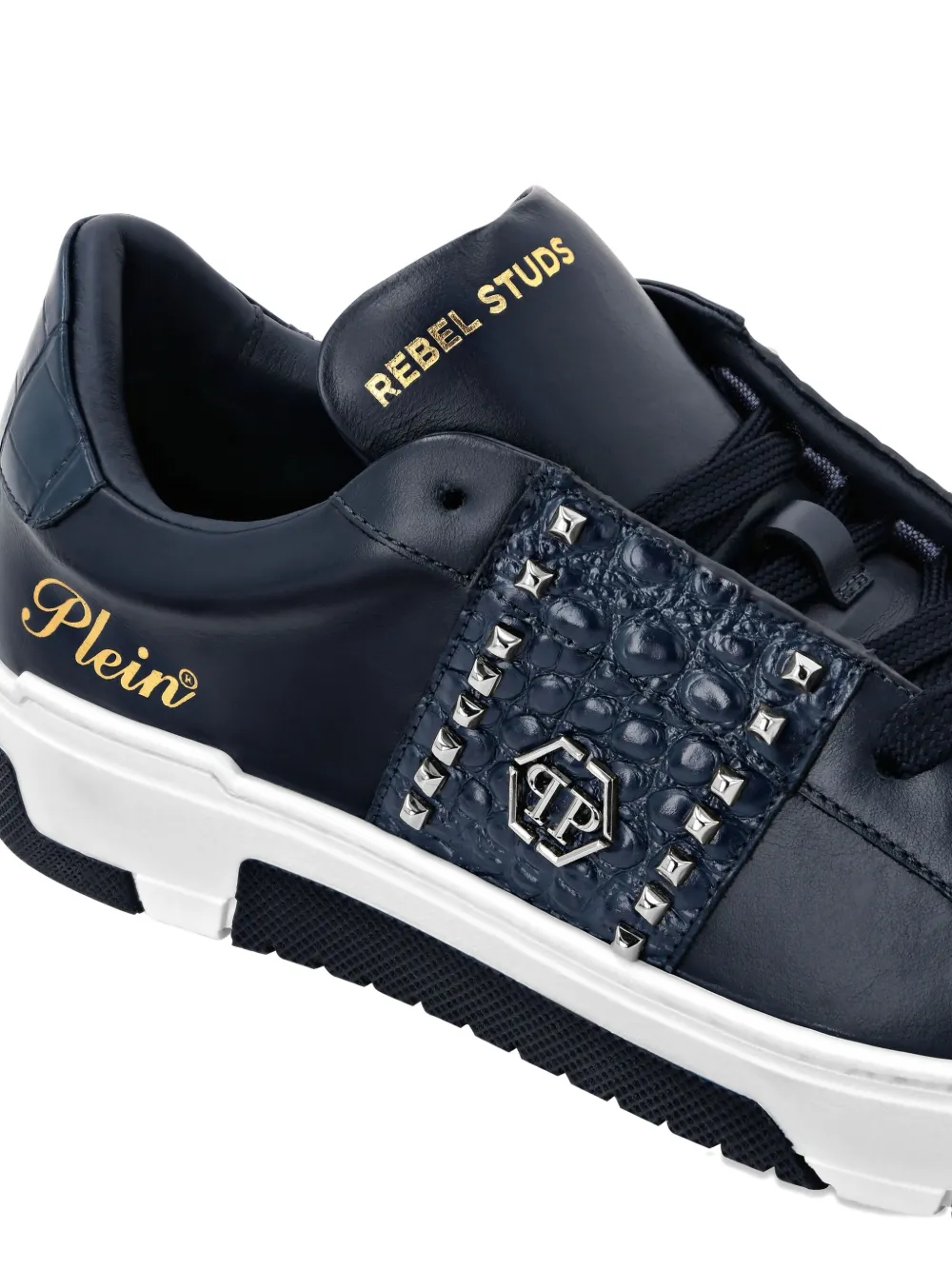 Philipp Plein Cocco leren sneakers Blauw