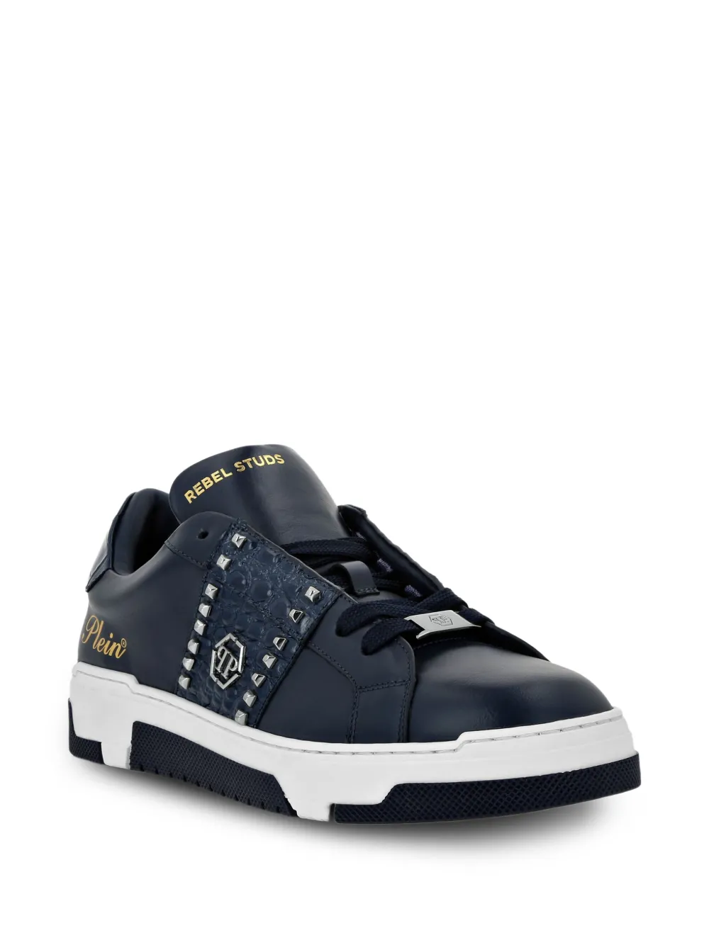 Philipp Plein Cocco leren sneakers Blauw