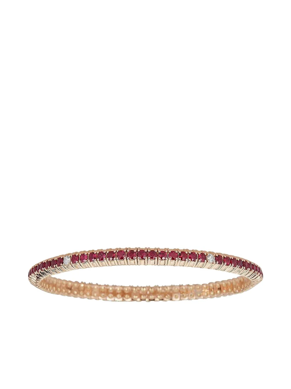 ZYDO Bracciale in oro rosa 18 carati con diamanti e rubino