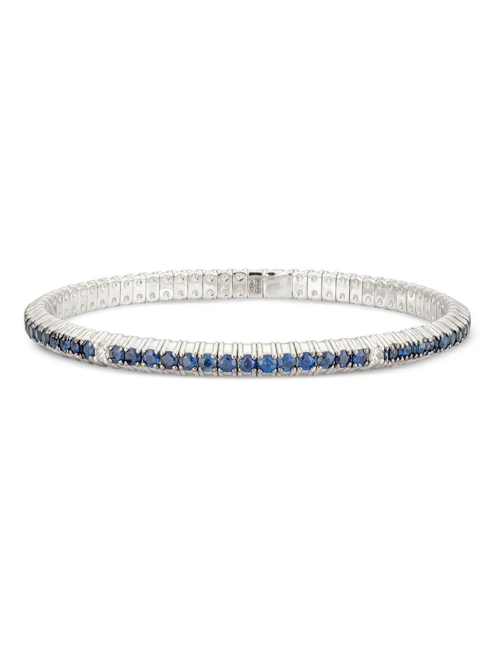 Zydo 18k White Gold Diamond And Sapphire Bracelet In Silver