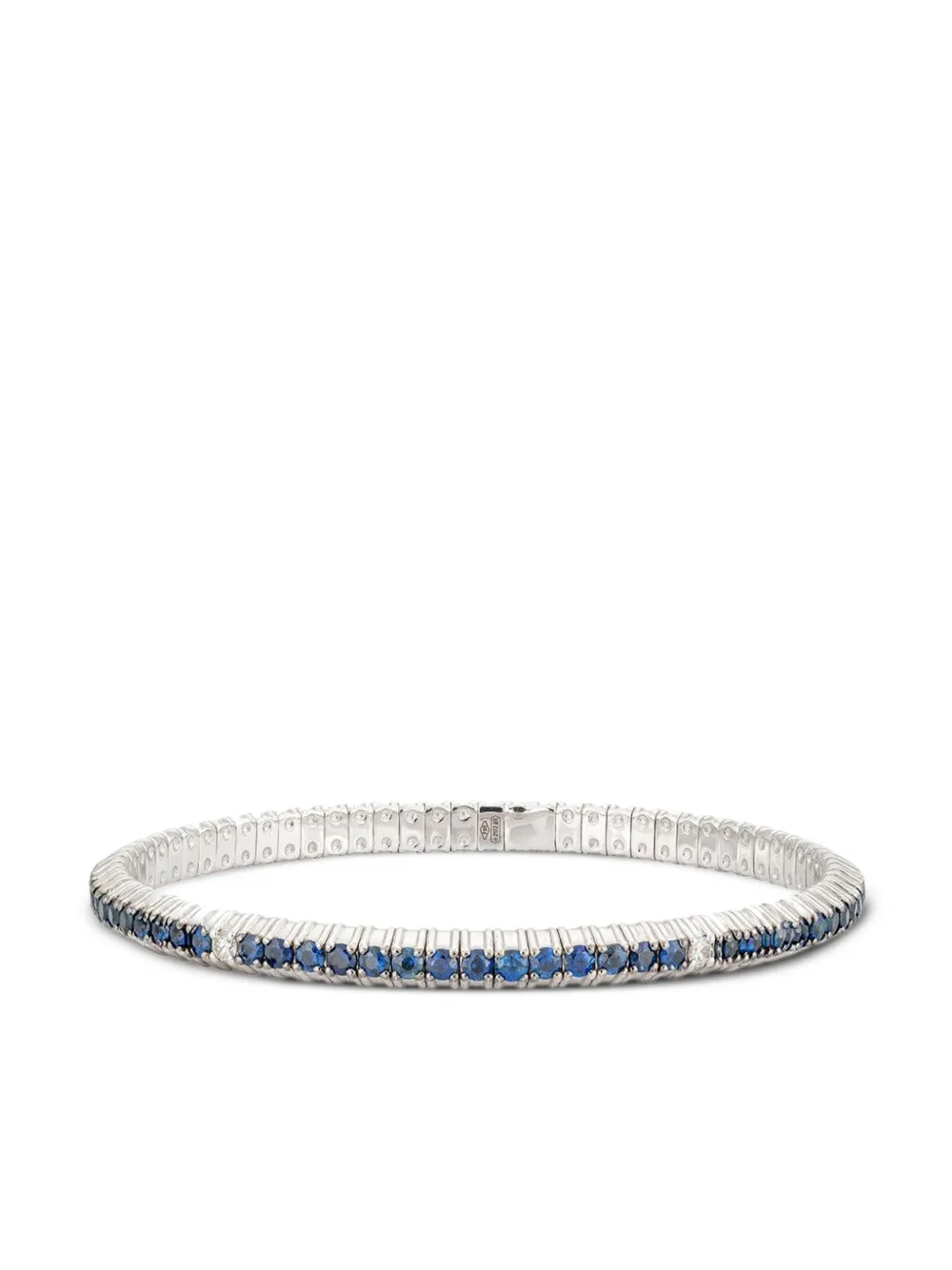 Zydo 18k White Gold Diamond And Sapphire Bracelet In Silver