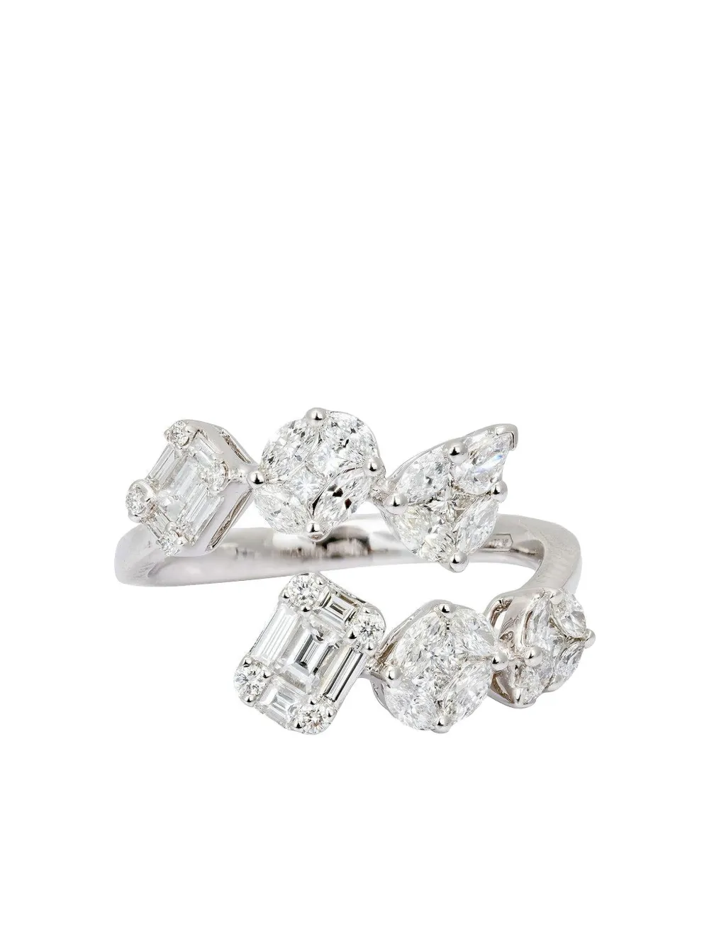 ZYDO Anello in oro bianco 18 carati con diamanti - Argento