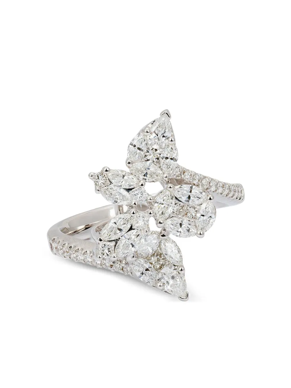 Zydo 18k White Gold Diamond Ring In Metallic