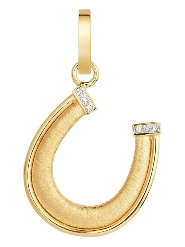 Marie Lichtenberg 18K Yellow Gold Horseshoe Diamond Pendant