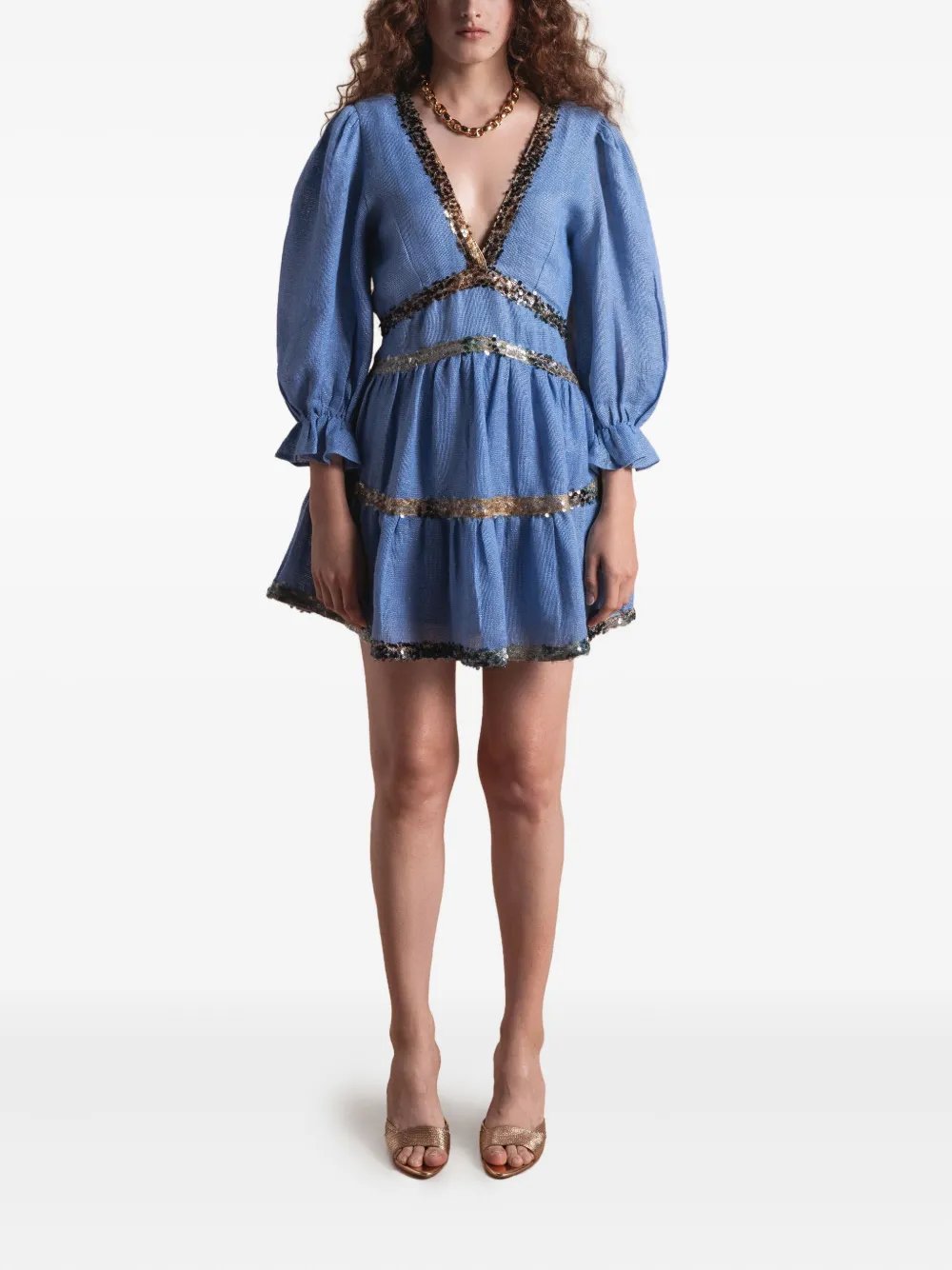  Sana Osmani Miriam Sequin Mini Dress - Blue 