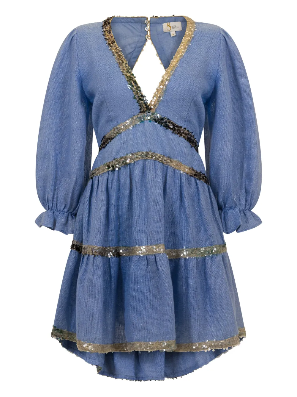 SANA OSMANI Abito corto Miriam con paillettes - Blu