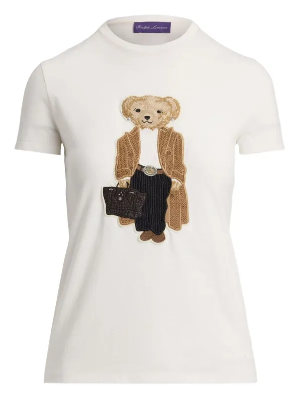 Ralph Lauren Collection Polo Bear-embroidered T-shirt in White