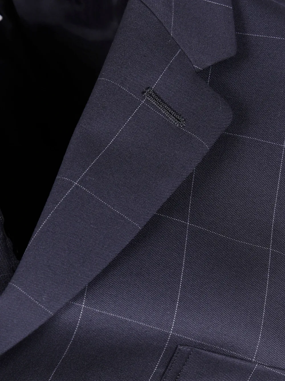 Comme Des Garçons Modern Cut-out Check Pattern Jacket In Blue