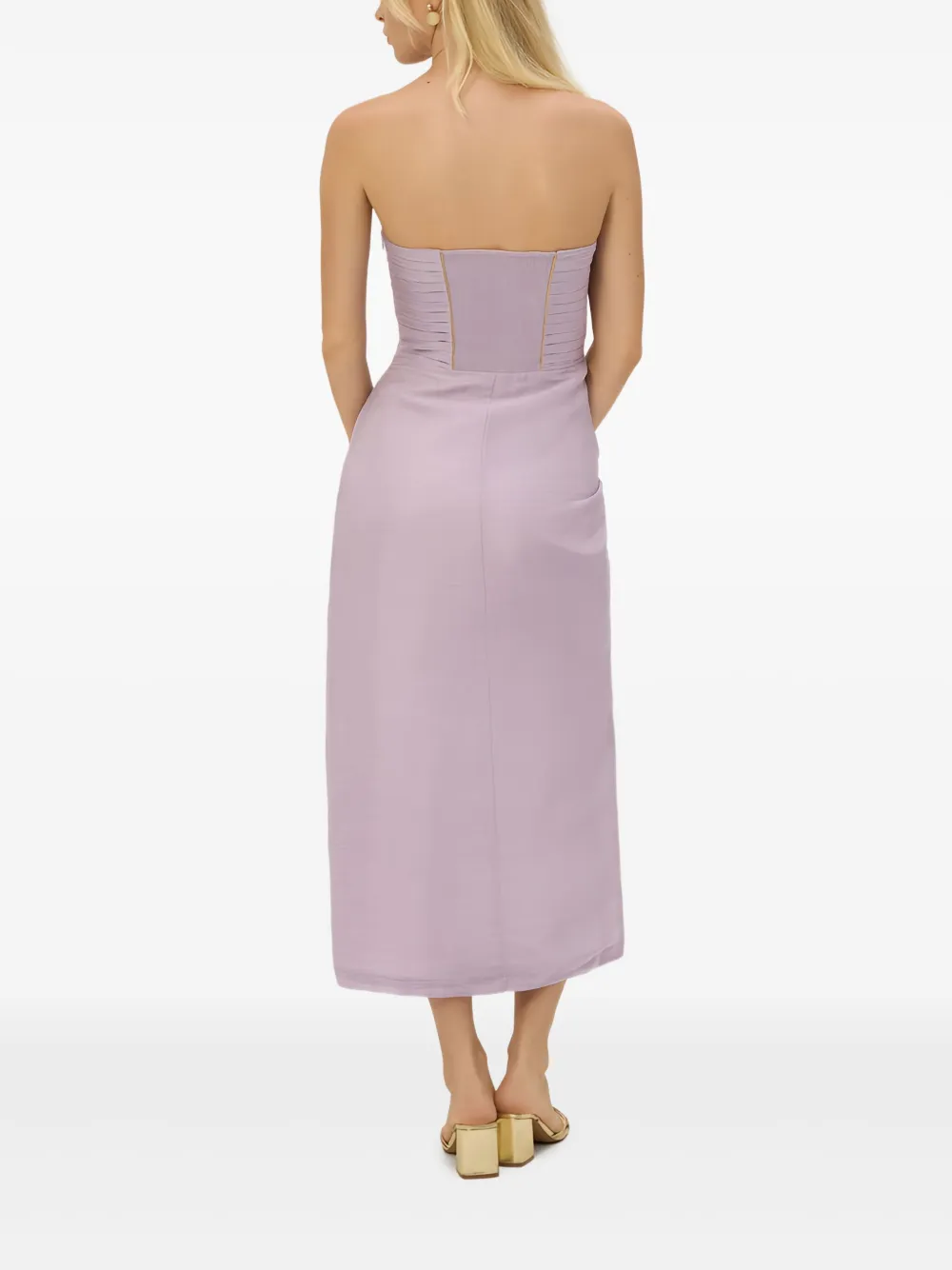  Sana Osmani Fern Cut-out Ruched Midi Dress - Purple 