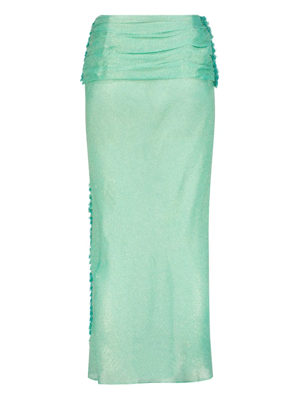 Delta Ruched Slit Maxi Skirt