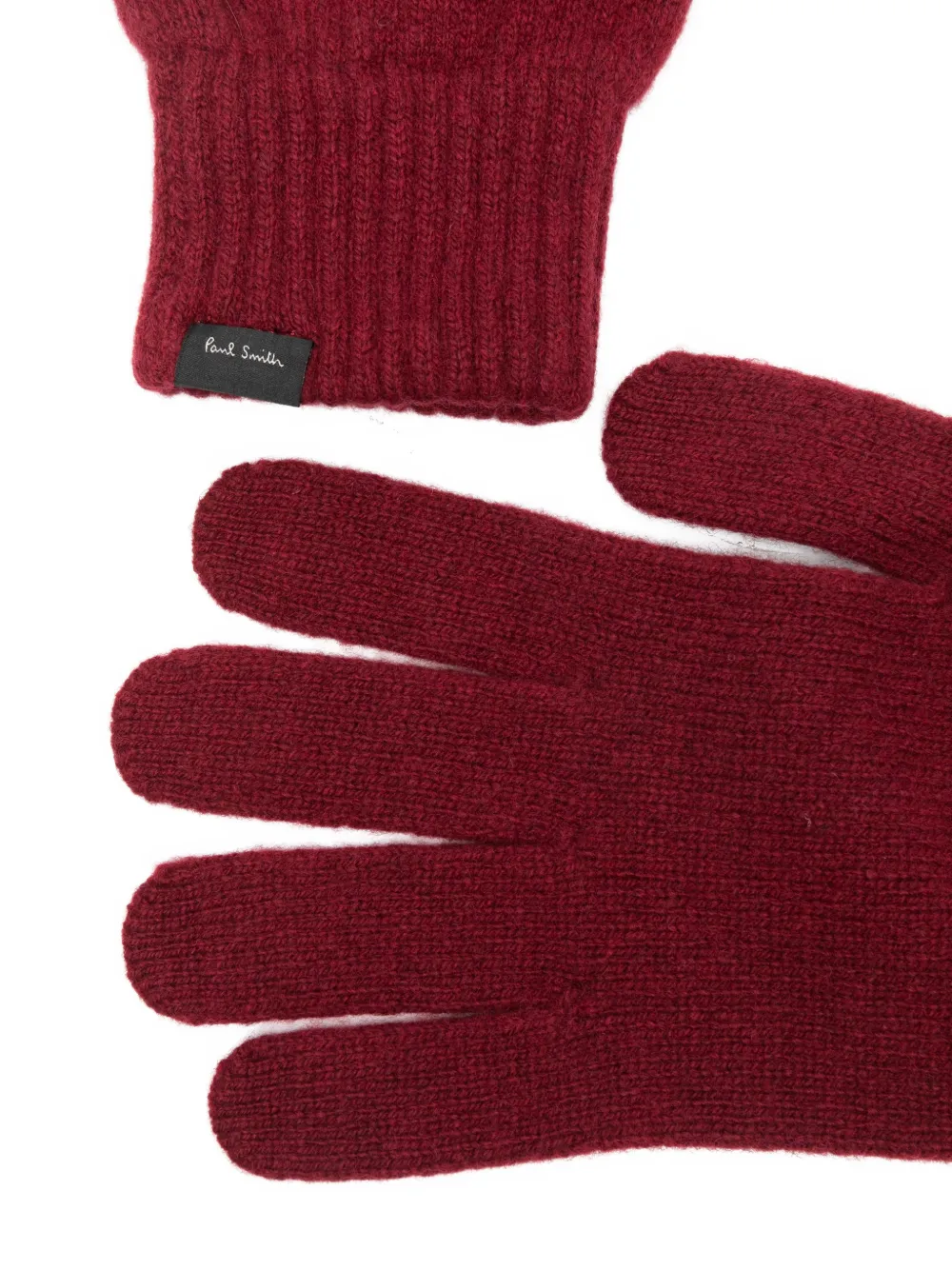 Paul Smith ribbed-trim gloves Rood