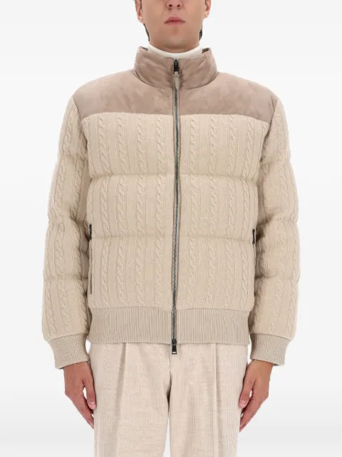 BOSS cable-knit padded jacket