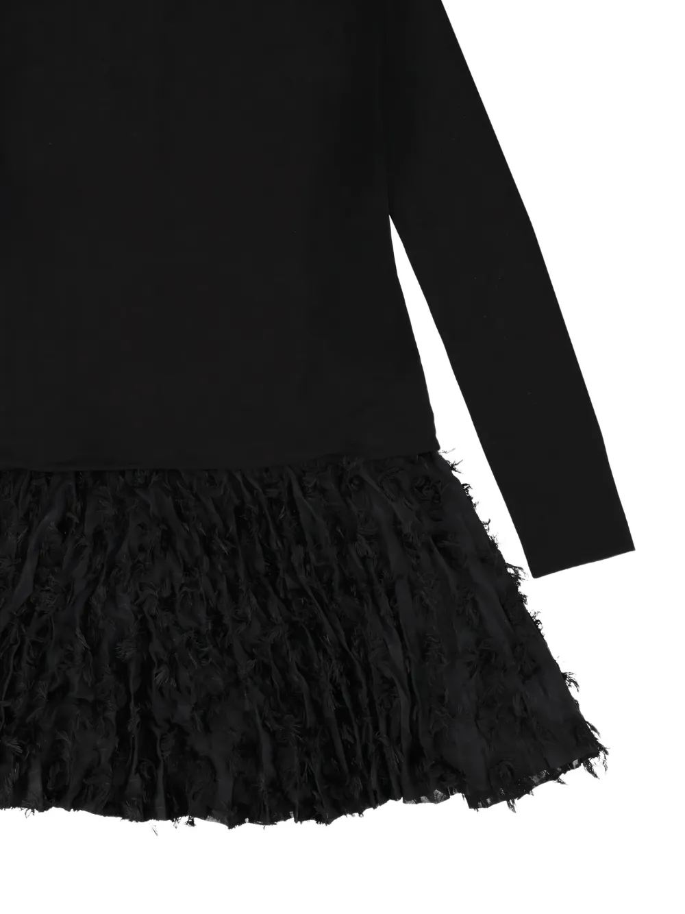 BOSS roll-neck ruffled dress - Zwart