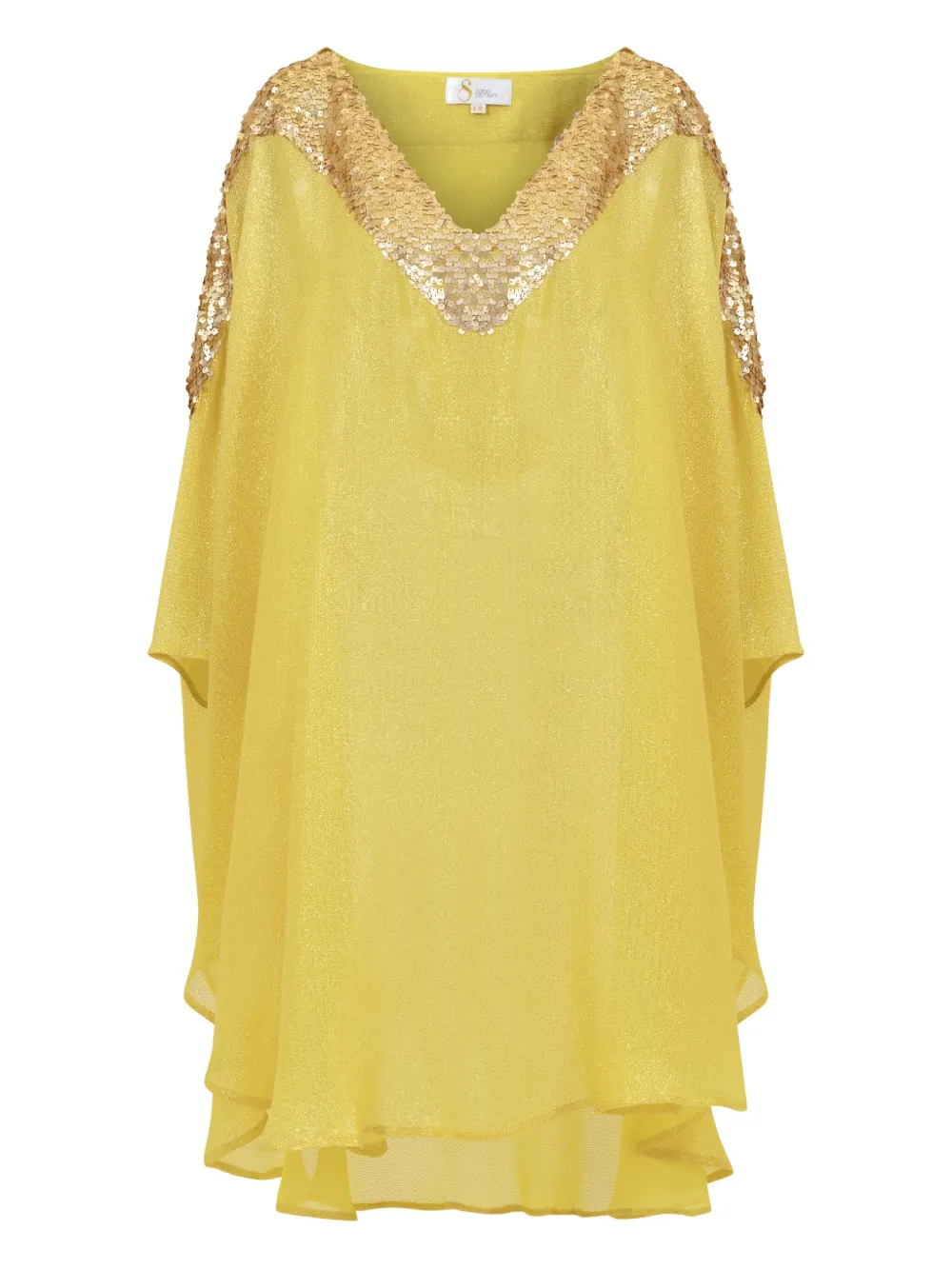 SANA OSMANI Abito corto Chloris con paillettes e cappuccio - Giallo