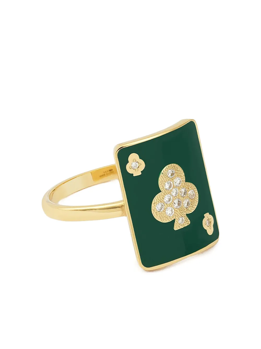 Mysteryjoy 18k Yellow Gold Lucky Harmonie Diamond Ring In Green
