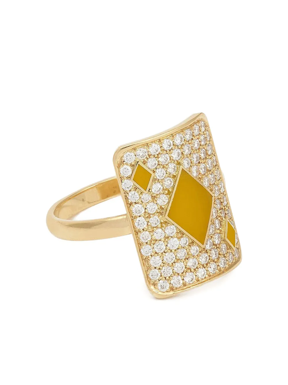 Mysteryjoy 18k Yellow Gold Honneur Diamond Ring In Gold