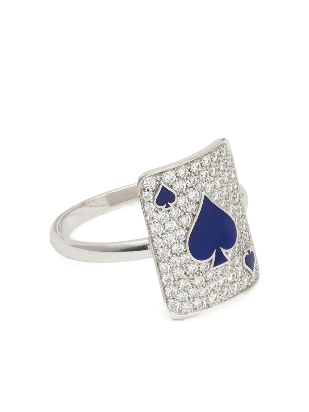 Mysteryjoy 18k White Gold Justice Diamond Ring In Metallic