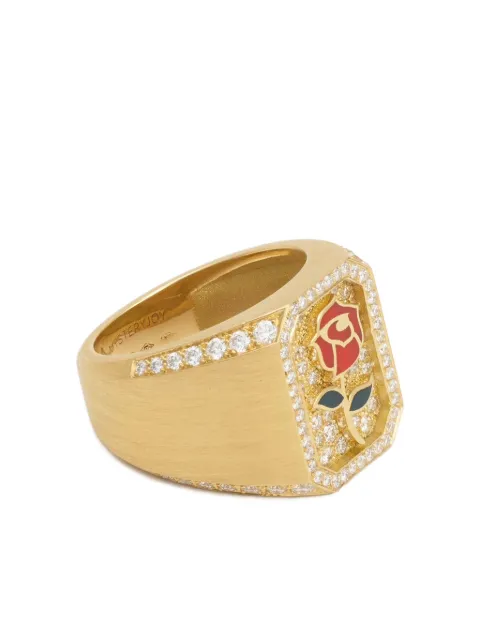 Mysteryjoy 18K yellow gold Antique Rose diamond signet ring