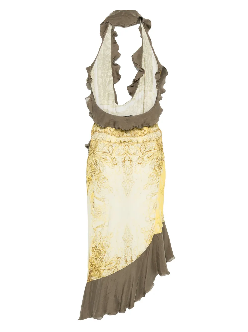 Jean Paul Gaultier Pre-Owned 2000s wikkeljurk met ruches - Geel